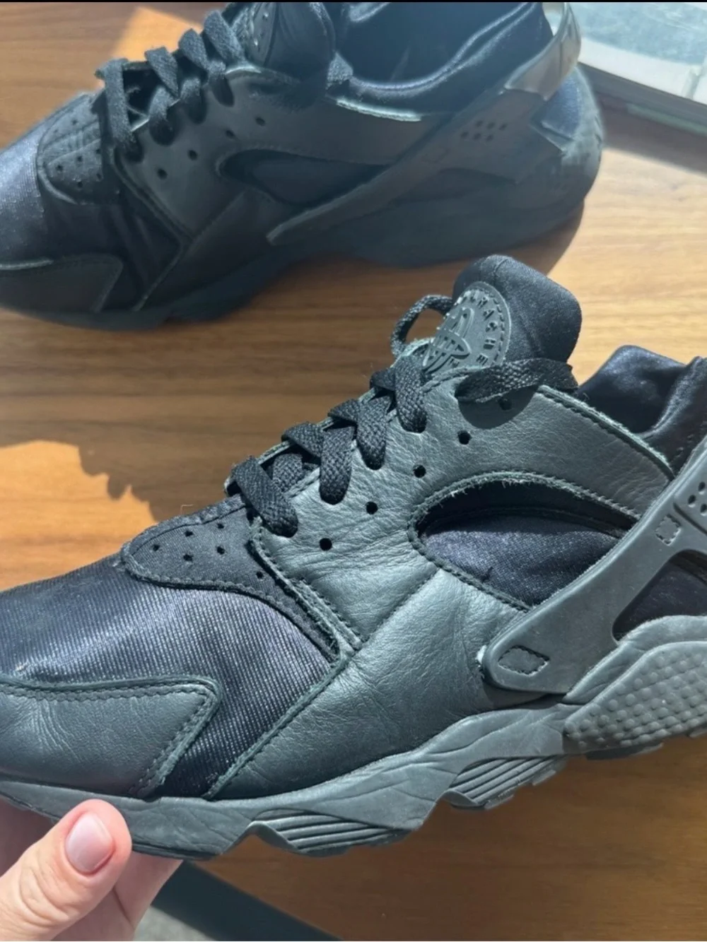 Nike Men’s Black Leather & Mesh Sneakers